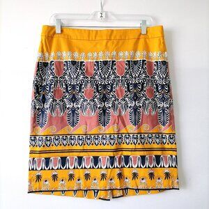 J.Crew Womens Multicolor Slit Back Zip Floral Short The Pencil Skirt Size 12